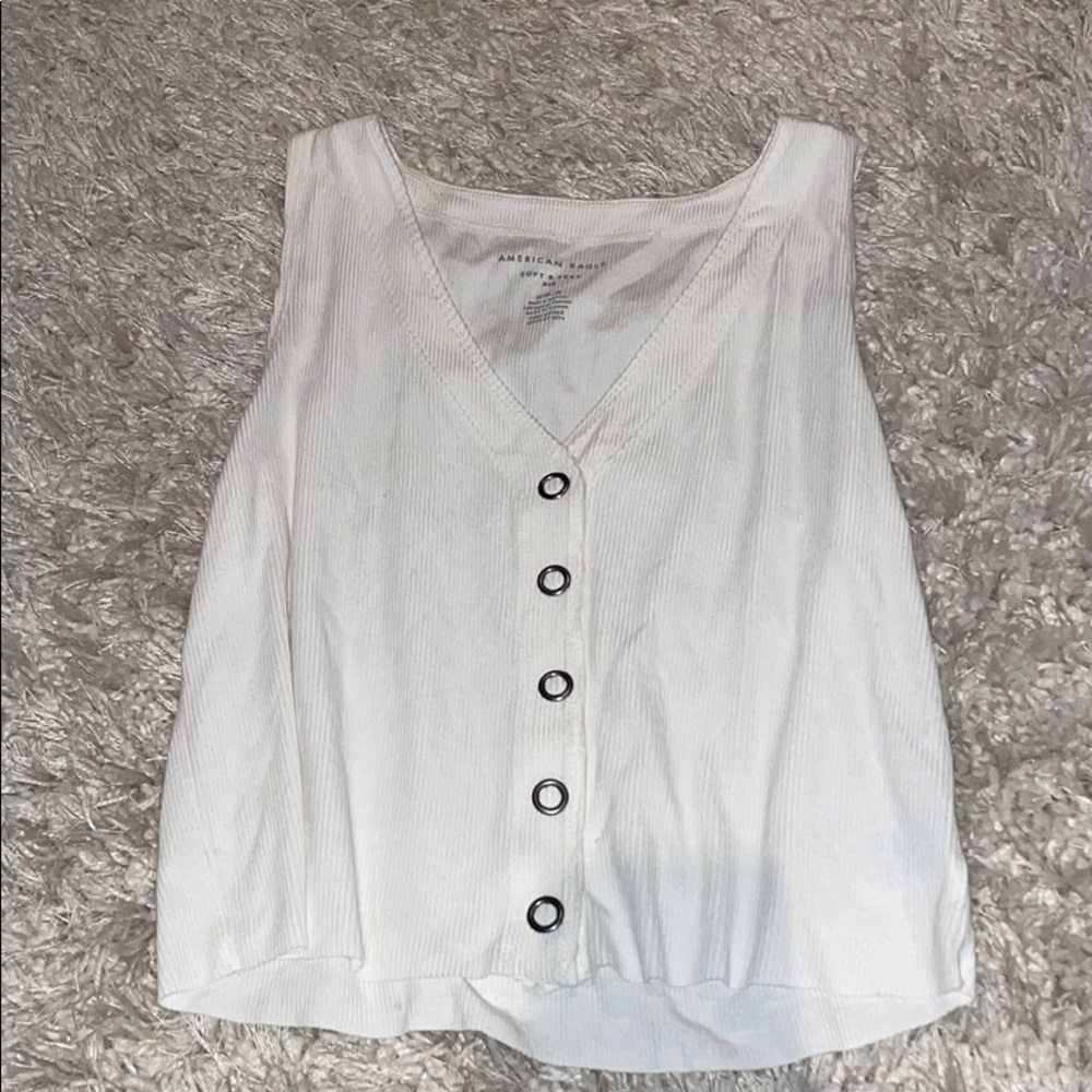 Loose white tank top